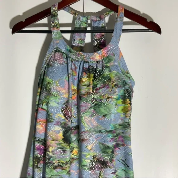 Prana Cantine Dress Blue Graceful Stretch Halter Double Strap back Round Neck XS - Picture 4 of 16